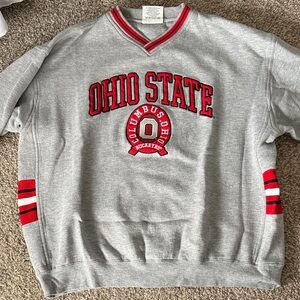 Lee Gray and Red V-Neck Men's Sweater